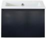 BES LED Frozen 3D Badmeubelset 60 cm - Greeplijst in Kleur - Zwart Mat - Keramische Wastafel Wit Zonder Kraangat