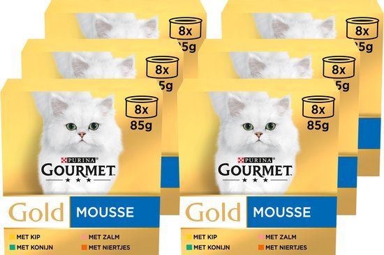 Gourmet Gold 48-Pack Mousse Mixpakket - 6 x (8 x 85) gr