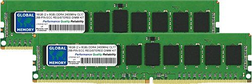 GLOBAL MEMORY 16GB (2 x 8GB) DDR4 2400MHz ECC RDIMM Server RAM Kit