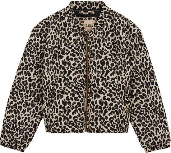 WE Fashion Meisjes bomberjack met luipaardprint