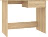 Bureau 100x50x76 cm bois traité couleur chêne fumé
