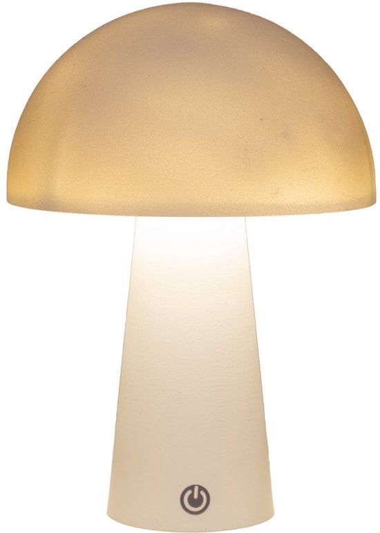 Anna's Collection LED Tafellamp rond wit 15x15x21cm