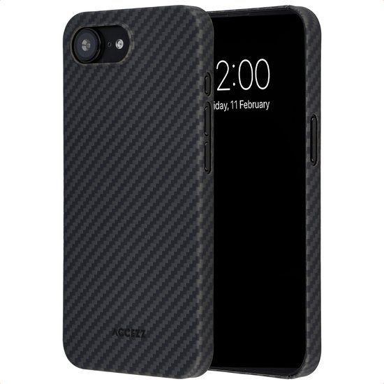 Accezz MagSafe Kevlar® Backcover voor de Apple iPhone 17e / 16e - Zwart