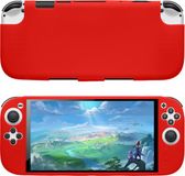 kwmobile Flexibele siliconen hoes voor Nintendo Switch 2 (2025) - Beschermhoes voor handheld console – rood