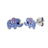 Lucardi Kinder Zilveren kinderoorknoppen olifant - Oorbellen - 925 Zilver - Zilverkleurig