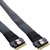 InLine® Slim SAS-kabel, SFF-8654 8X naar SFF-8654 8X, 48 Gb/s, 0,75 m