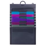Smead Cascading Wall Organizer Gen 2, 6 zakken, Letterformaat, Grijs/Jewel Zakken (92063)