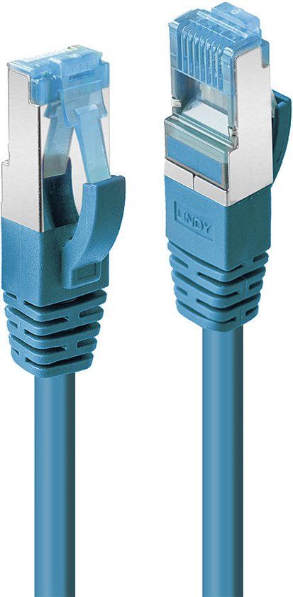 LINDY 47145 RJ45 Netwerkkabel, patchkabel CAT 6A S/FTP 0.30 m Blauw