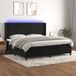 Maison Exclusive - Lit boxspring avec matelas et éclairage LED, noir, 200x200 cm, velours