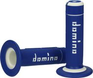domino A020 Stuurhoes Rubber Grip voor Off Road Motoren Blauw en Wit