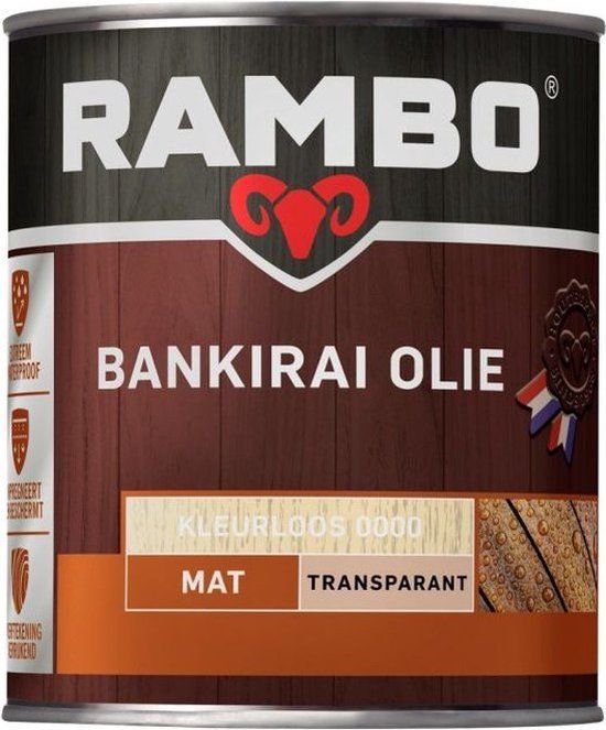 Rambo Bankirai Olie - Transparant - Kleurloos - 2.5 liter
