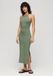 Superdry Jersey midi-jurk met kanten achterkant Dames laurel khaki