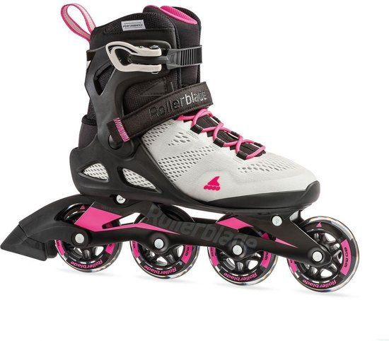 Rollerblade Macroblade 80 Inline Skates Dames - Glacier Grey/Coral - Maat 42.5