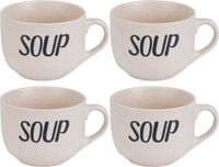 Cosy & Trendy Soepbekers - 4x stuks - Creme wit - 11 cm - 510 ml - soepkom