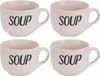 Cosy & Trendy Soepbekers - 4x stuks - Creme wit - 11 cm - 510 ml - soepkom