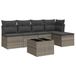 vidaXL 6-delige Loungeset met kussens, polyrattan, grijs