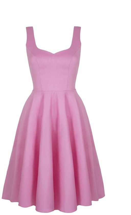 Hell Bunny Heidi Pink Dames Midi-jurk