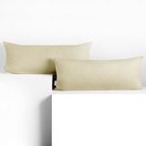 DecoKing Amber-kussenslopen 40 x 120 cm, jerseykatoen, rits, beige, 2 stuks