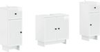 vidaXL - Set de 3 meubles de salle de bain - EDE - Blanc laqué