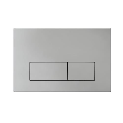 Mendorio WC-Bedieningsplaat met Installatieframe & Duwknop, Compatibel met Geberit Sigma, UP300 en UP320 Series, Spoelplaat met Dubbele Spoeling Functie (Zilvergrijs)