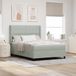 Maison Exclusive - Lit boxspring avec bandes lumineuses LED Gris clair 140 x 200 cm Velours