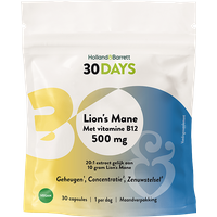 Holland & Barrett 2+1 gratis | 30DAYS Lion's Mane Met Vitamine B12 500mg - 30 capsules
