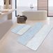 Boraboi® Badmat antislip 2 stuk set - Badmatten 60x100cm en 50x60cm, Blauw/Grijs