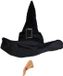 Merkloos Heksen accessoires set - fluwelen hoed - met neus - voor dames