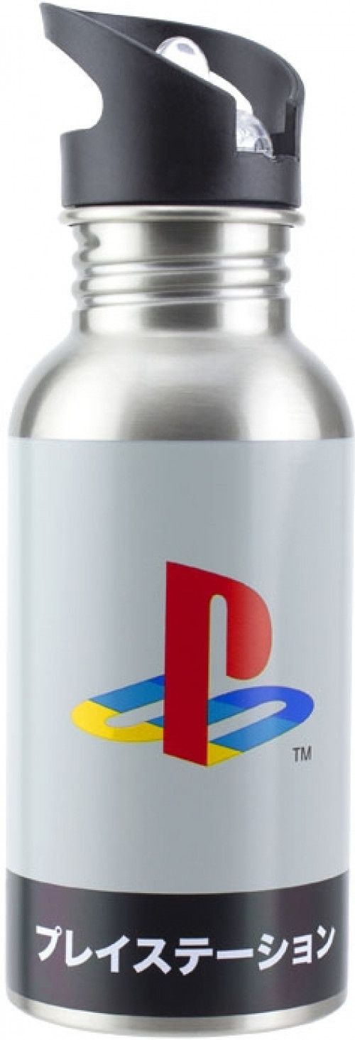 Paladone Playstation - Metal Water Bottle with Straw - Multicolour