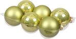 Othmar Decorations Kerstballen - 6x st - salie groen - 8 cm - glas - mat/glans