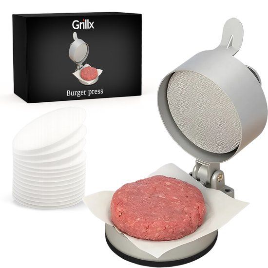 GrillX Hamburgerpers - Aluminium - Rond