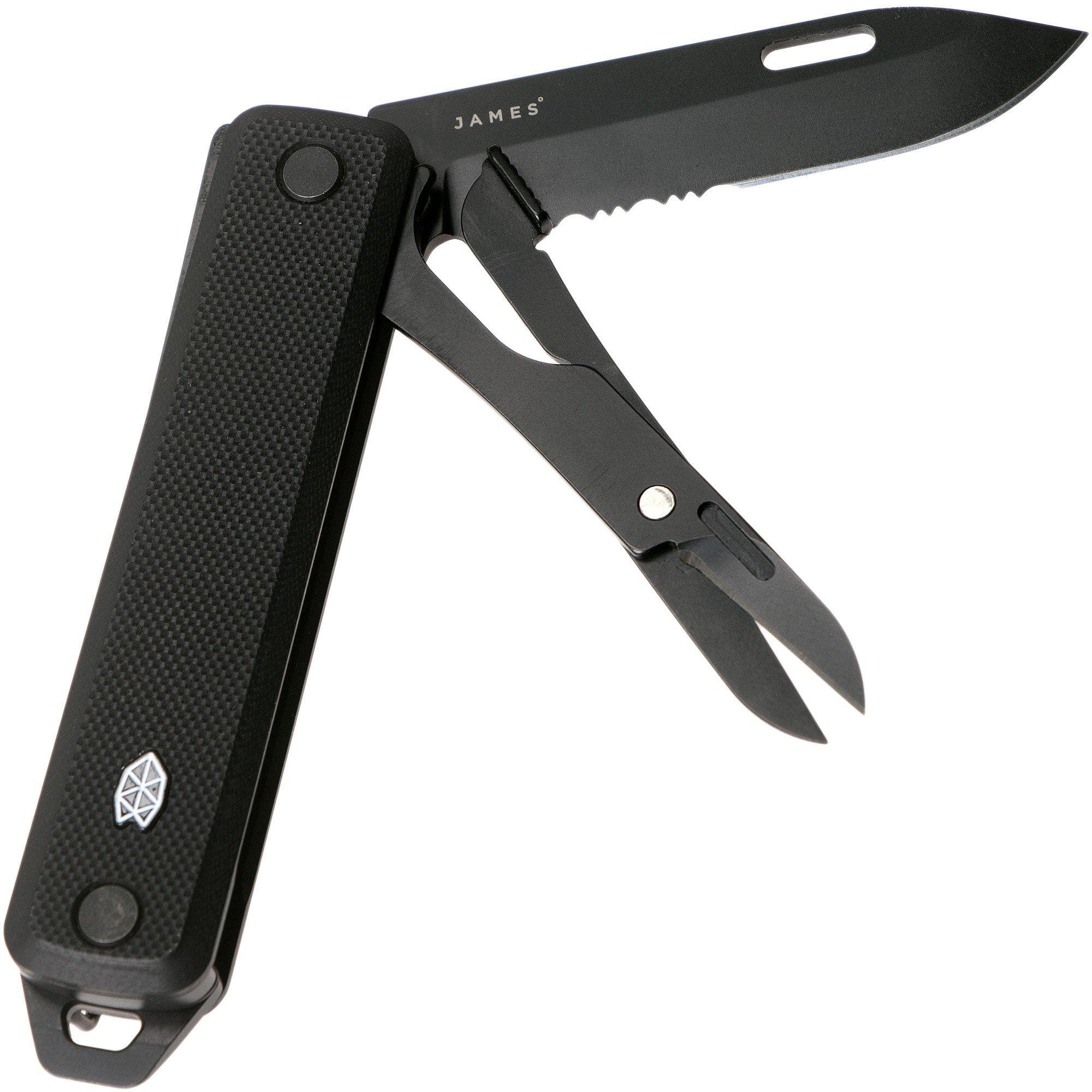 The James Brand Ellis Scissors, Black, Black, G10 zakmes