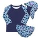 Bambino Mio Splash About 3-delige baby zwemset met herbruikbare zwemluier, UV-zwemshirt en zonnehoedje - Blauwe Walvis motief