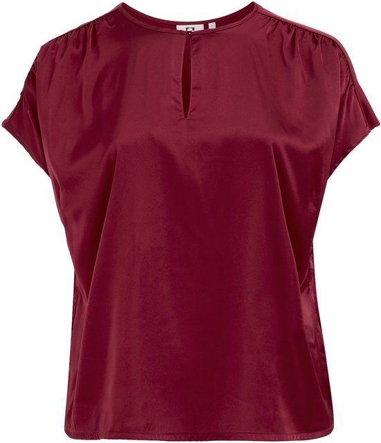 WE Fashion Dames jersey top met satijnlook - Curve