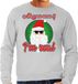 Bellatio Decorations Foute Kersttrui / sweater - ask your mom í am real - grijs voor heren - kerstkleding / kerst outfit XXL
