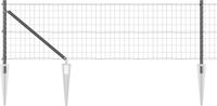 vidaXL Euro-hek - met grondpennen - 50 x 0,6 m - PVC-Coated Staal - Grijs - Mesh