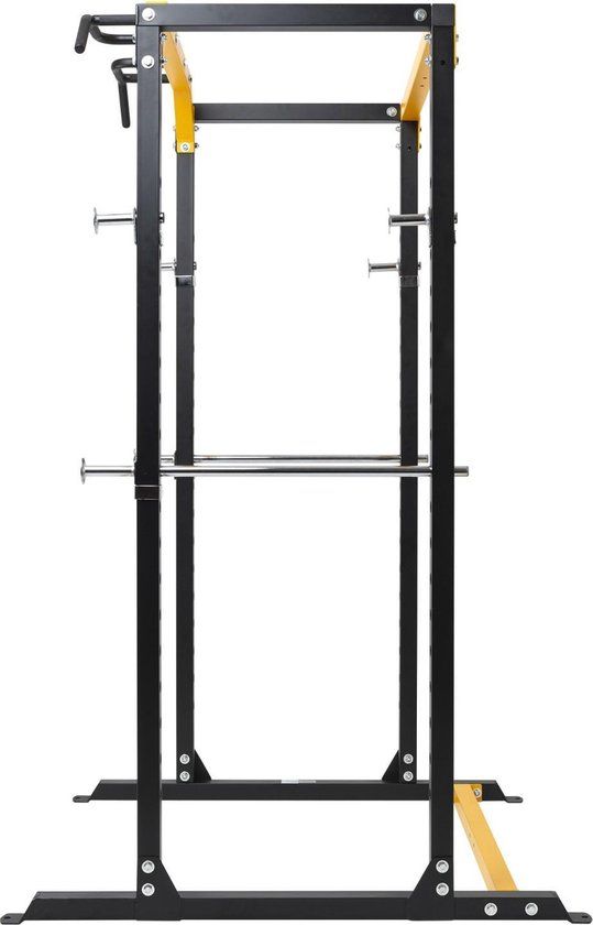 Darwin Power Cage - Power Rack - Squatrack - tot 120kg - Zwart/Geel