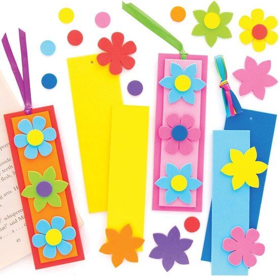 Baker Ross Mix & Match Bloemen Boekenleggers - Knutselspullen voor Kinderen (8 stuks)