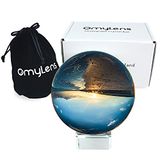 Omylens Lensbal (80 mm), K9 kristallen bol met standaard en zijden tas, voor lensbal fotografie-accessoires en rekwisieten, genezing magische bal en decoratief (8 cm/3,15 ″ Set Clear Crystal Ball)