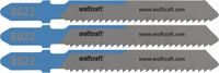 wolfcraft - Staal decoupeerzaagbladen 6 mm - 3 stuks - Fijne snede - Decoupeerzaagblad HSS T-schacht
