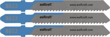 wolfcraft - Staal decoupeerzaagbladen 6 mm - 3 stuks - Fijne snede - Decoupeerzaagblad HSS T-schacht