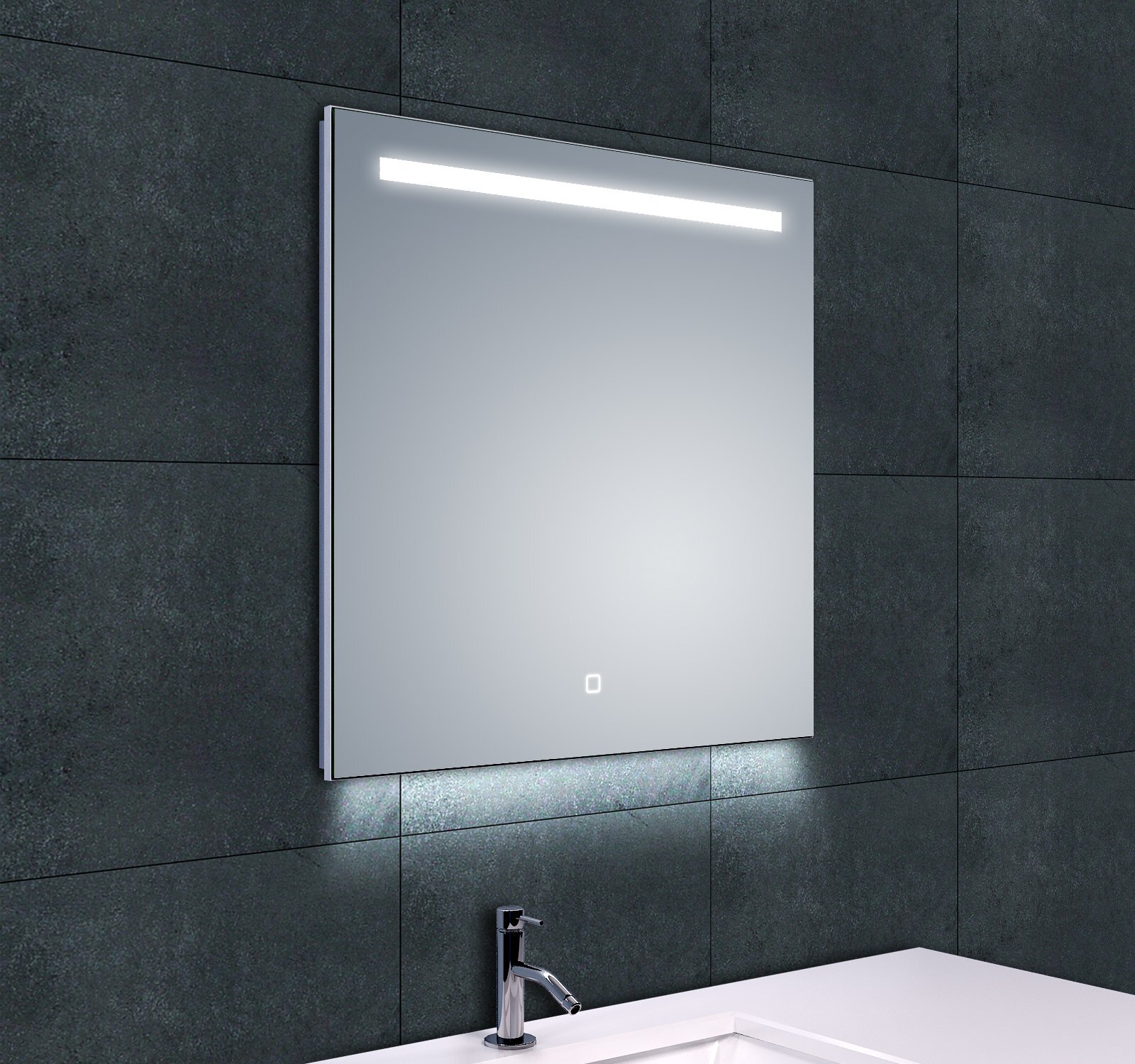 Wiesbaden Ambi One Badkamerspiegel - Condensvrij - Dimbare LED spiegel - 60 x 60 cm