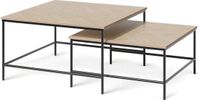 Vicco Salontafel set Ramio, Eiken/Zwart, 80 x 80 cm 2 delen