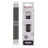 KnitPro 20 cm x 1 mm Karbonz dubbele puntige naalden
