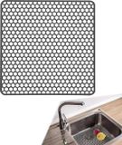 Tapis d'évier pliable en silicone - Antidérapant, résistant à la chaleur, égouttoir de cuisine 30,5 x 30,5 cm