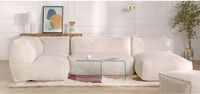 Vente-unique Tweezitsbank van beige ribfluweel NOUMARA