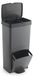 Poubelle - 70 l - 2 compartiments - Vertical - Gris