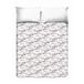 PENSIERI DELICATI Sprei voor tweepersoonsbed, 260 x 280 cm, 100% katoen, patroon Love Love Grey, 100% Made in Italy