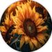 Panneau mural tournesol - Forex - 60x60 cm - Jaune/Vert/Brun/Noir/Blanc