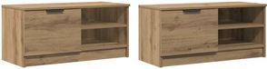 vidaXL Meubles TV 2 pièces 80x35x36,5 cm bois traité chêne artisanal